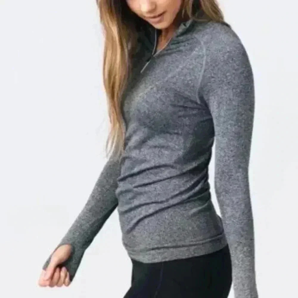 Zyia Active Women’s Fog Performance 1/4 Zip Pullover Gray Long Sleeves XS